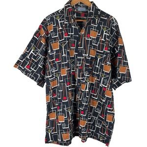 High Seas Vintage 100% Cotton 60s Cocktail Print Hawaiian Shirt NO SIZE TAG 4XLT